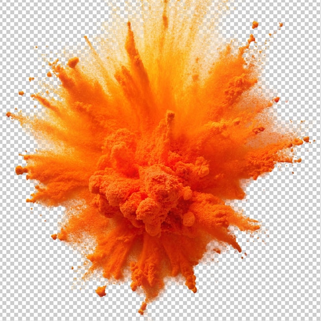 PSD salpicaduras de color naranja en un fondo transparente