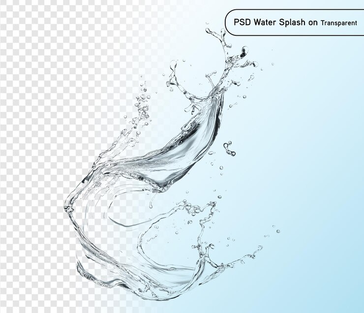 PSD salpicaduras de água azuis isoladas em fundo transparente psd e png