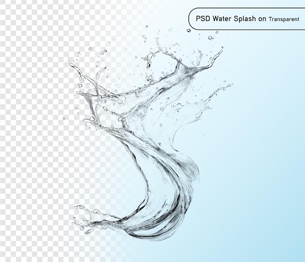 salpicaduras de água azuis isoladas em fundo transparente psd e png