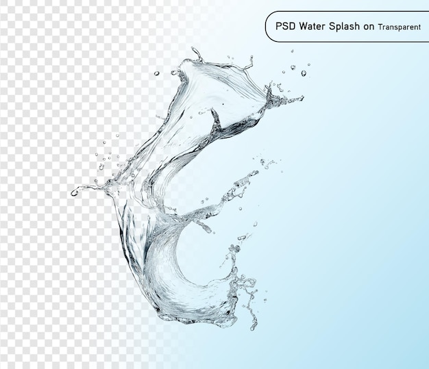 salpicaduras de água azuis isoladas em fundo transparente psd e png