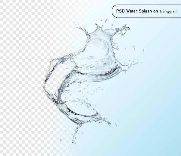 salpicaduras de água azuis isoladas em fundo transparente psd e png