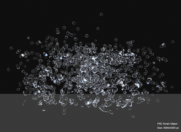 Salpicaduras de gotas de agua aisladas 3d render