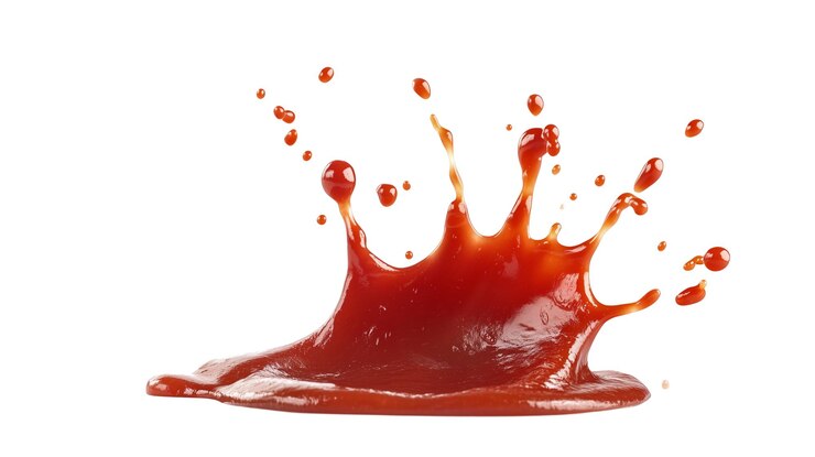 PSD salpicaduras de ketchup aisladas