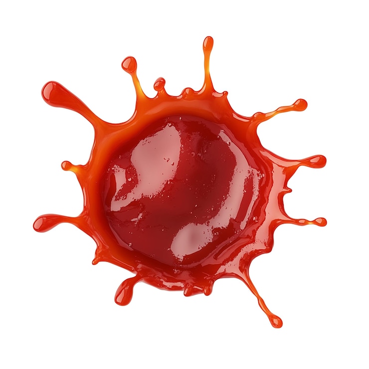 PSD salpicaduras de ketchup rojo
