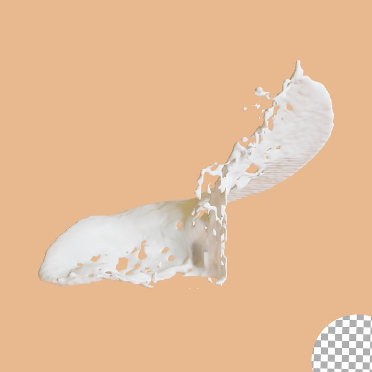 PSD salpicaduras de leche 3d realista
