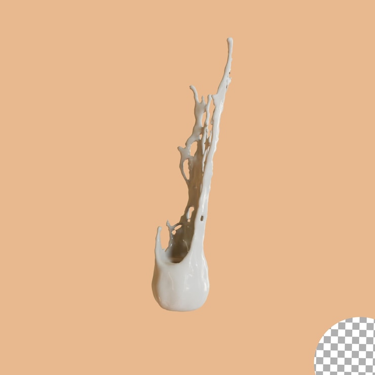 PSD salpicaduras de leche 3d realista
