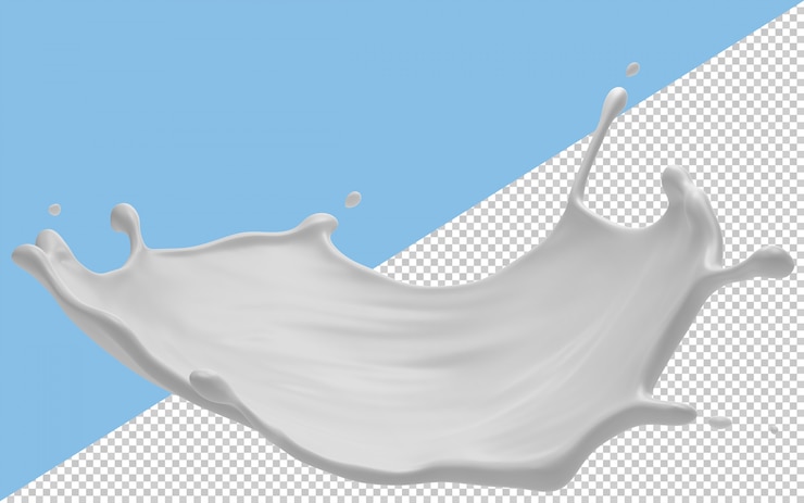 Salpicaduras de leche aisladas