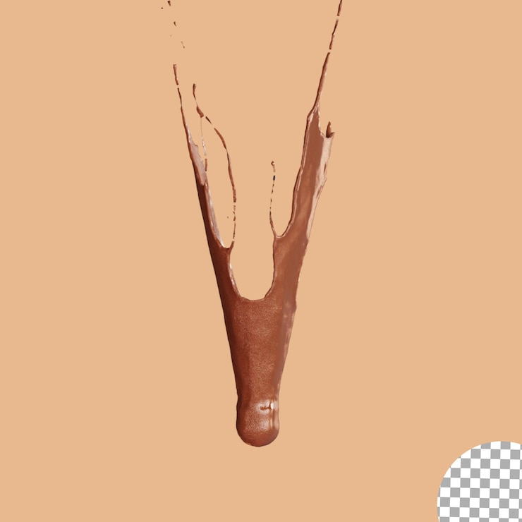PSD salpicaduras de leche con chocolate 3d realista
