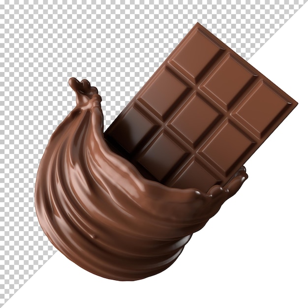 Salpicaduras de leche con chocolate 3d realista