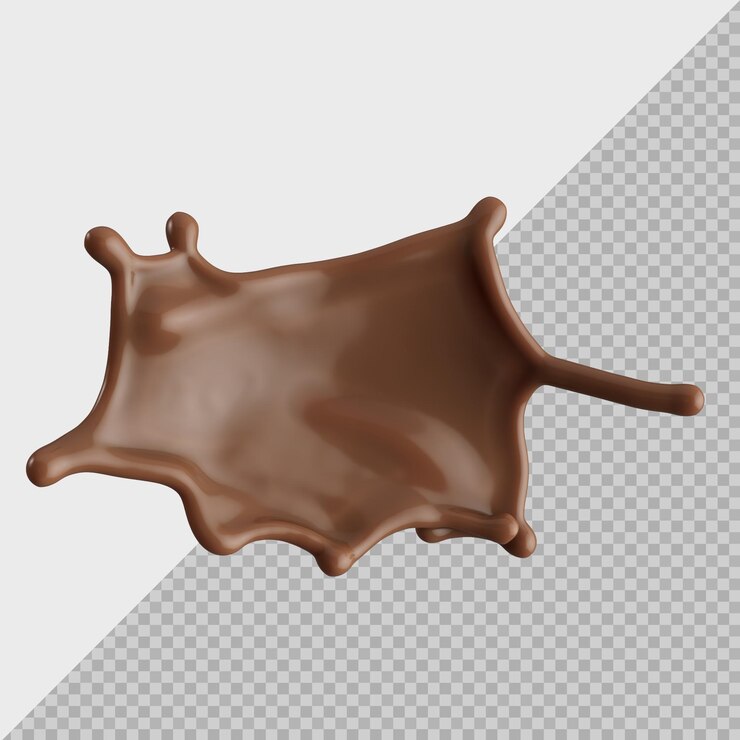 PSD salpicaduras de leche de chocolate en 3d realistas