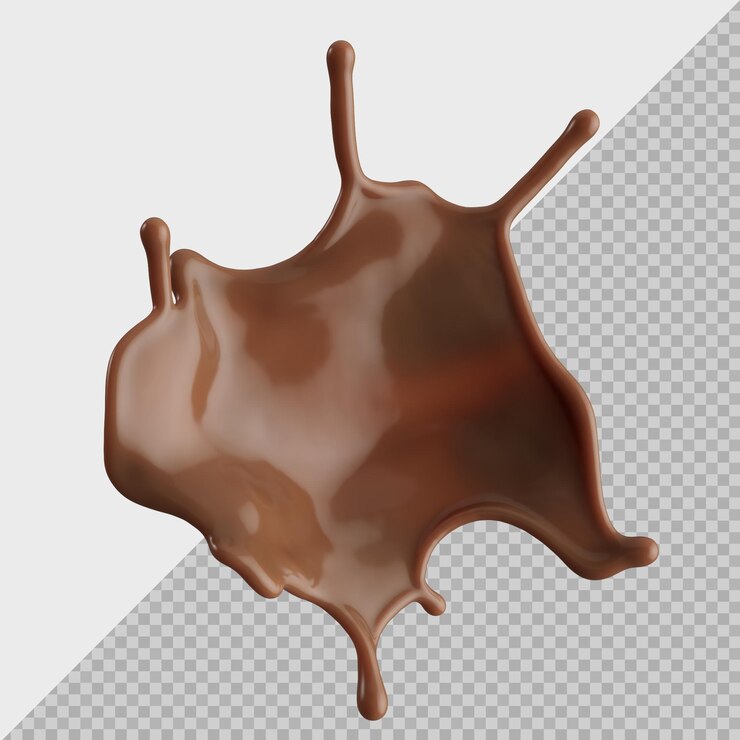 PSD salpicaduras de leche de chocolate en 3d realistas