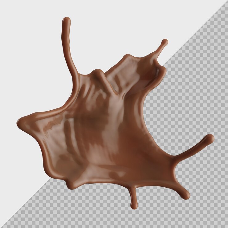 PSD salpicaduras de leche de chocolate en 3d realistas