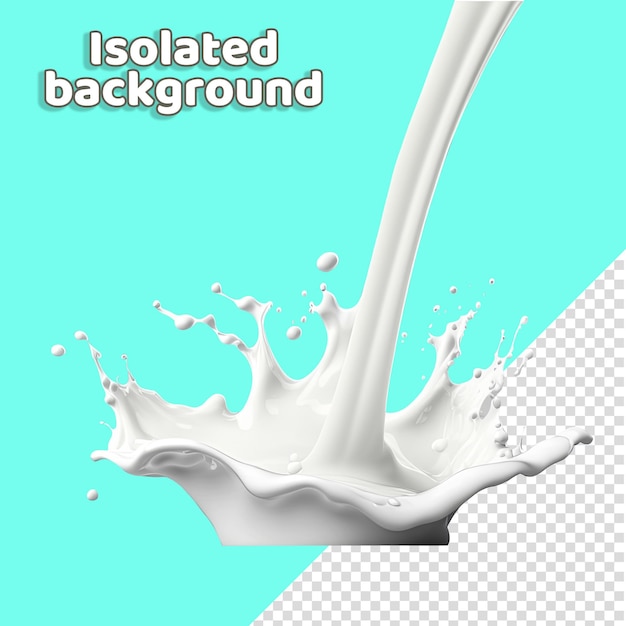 Salpicaduras de leche o crema aisladas sobre un fondo blanco