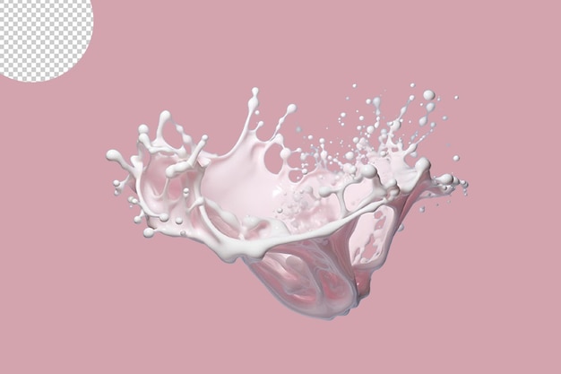 salpicaduras de leche o yogur aisladas en el fondo