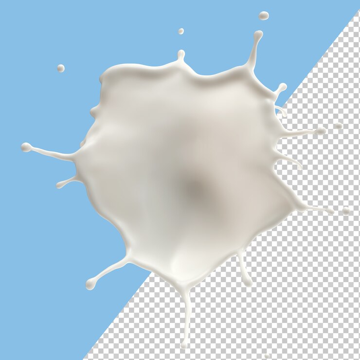 Salpicaduras de leche o yogur aislado