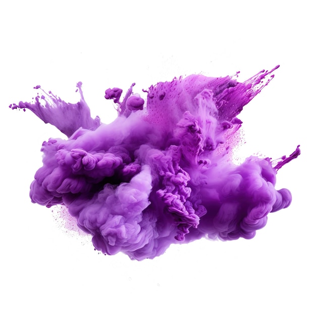 Salpicaduras de pintura en polvo de color púrpura