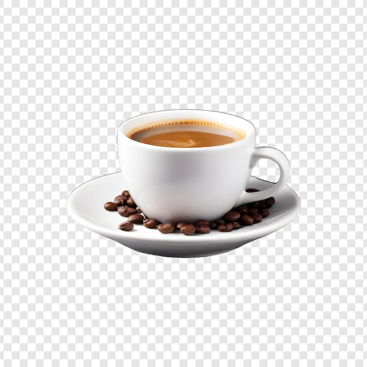 PSD las salpicaduras realistas de café aisladas sobre un fondo transparente