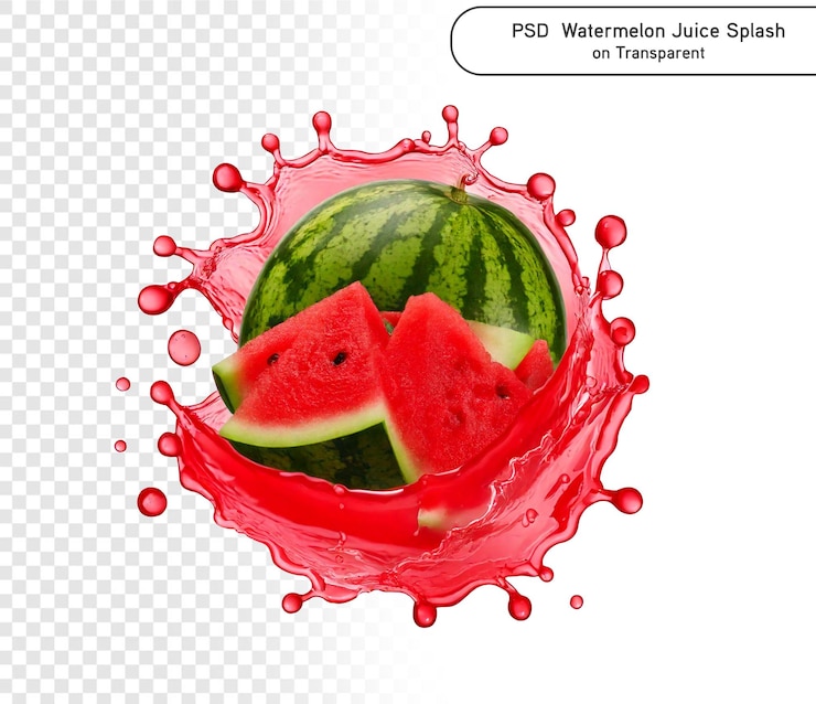 PSD las salpicaduras de sandía psd aisladas en un fondo transparente png