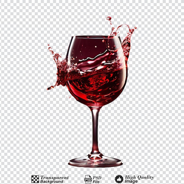 PSD salpicaduras de vino rojo aisladas sobre un fondo transparente