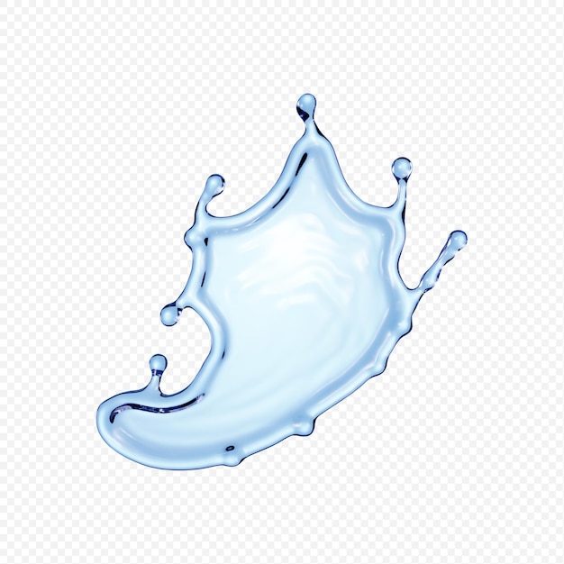 Salpico de água isolado transparente