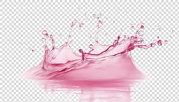 PSD salpico rosa de água com um salpico de cor rosa