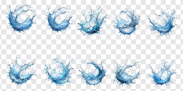 Salpicos de água em fundo claro