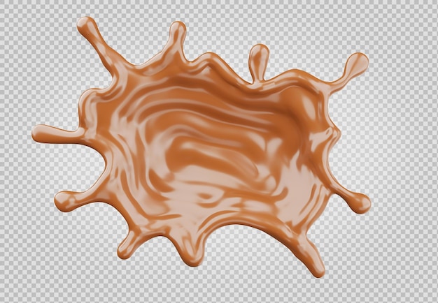 Salpicos de chocolate isoladorenderização 3d com traçado de recorte