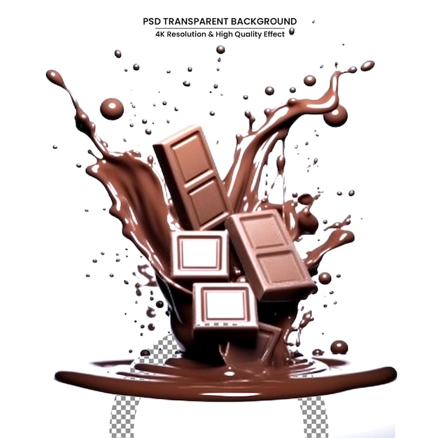salpicos de leite e chocolate isolados em branco