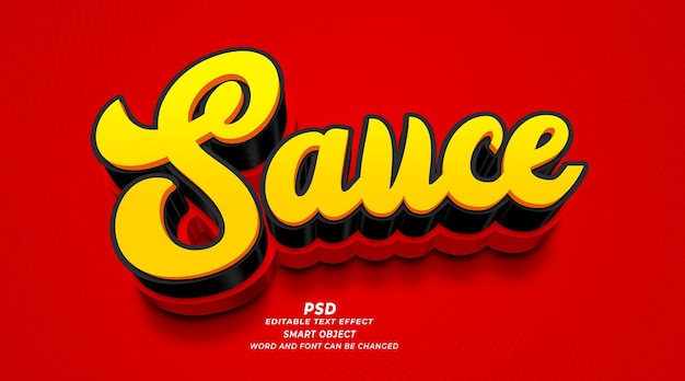 Salsa 3d modificabile in stile effetto testo photoshop