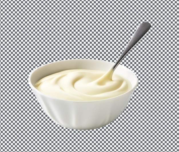 Salsa de Bechamel muy sabrosa aislada sobre un fondo transparente