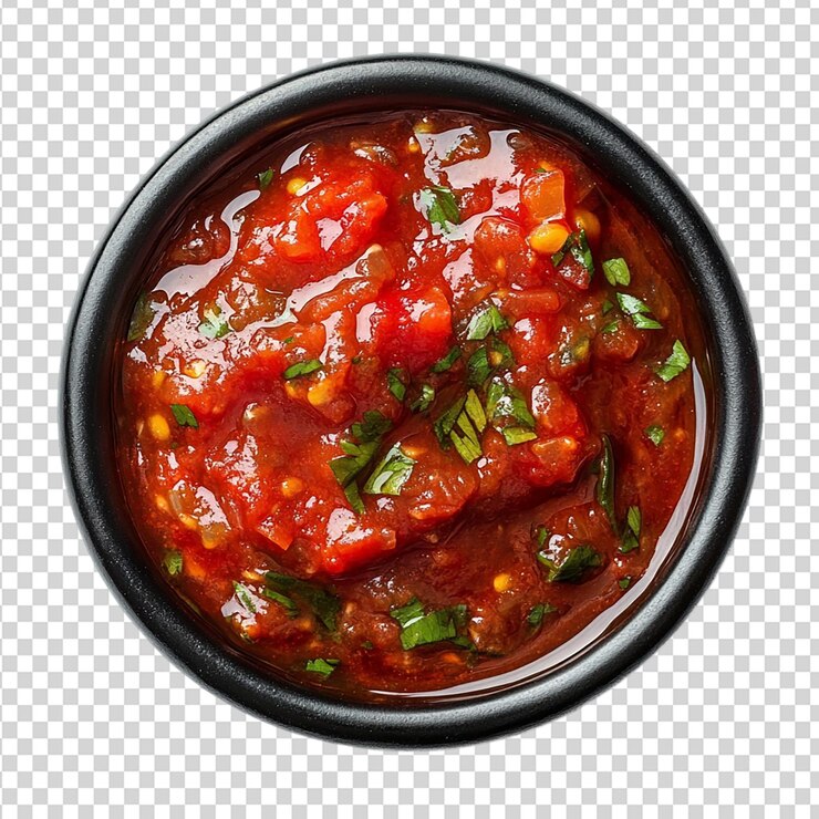 PSD salsa de chile aislada sobre un fondo transparente