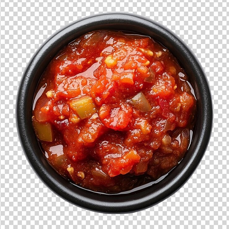 PSD salsa de chile aislada sobre un fondo transparente