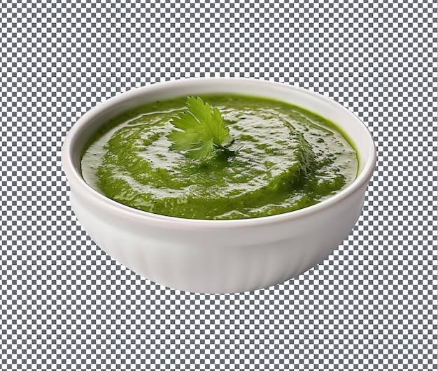 PSD salsa de chile verde deliciosa aislada sobre un fondo transparente