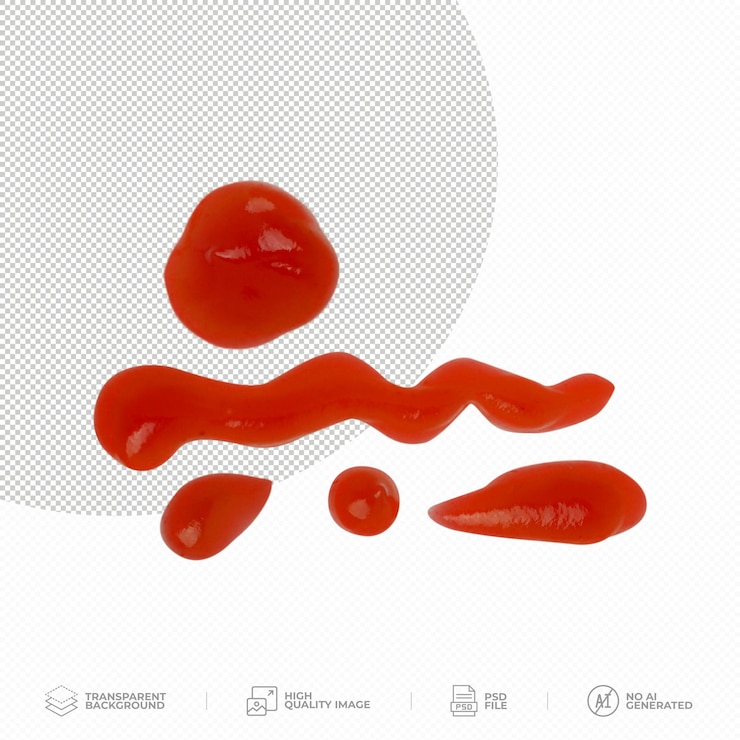 PSD salsa di ketchup di pomodoro su sfondo trasparente psd
