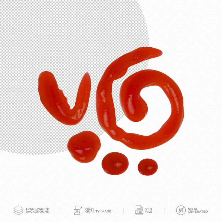 PSD salsa di pomodoro rossa o ketchup su sfondo trasparente psd
