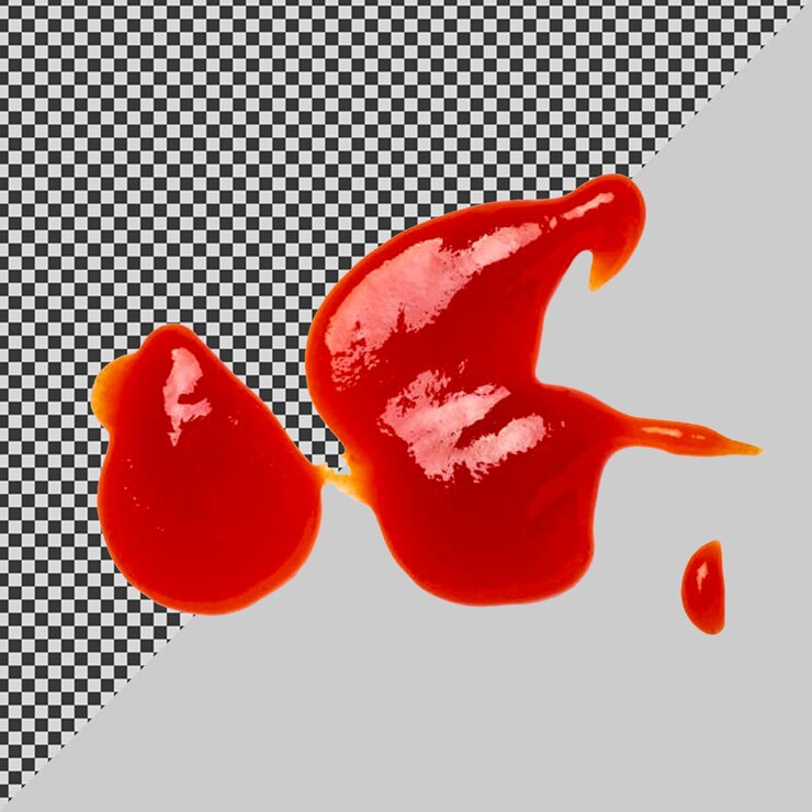 PSD salsa de ketchup de tomate salpicaduras o jugo de tomate líquido rojo vector realista aislado