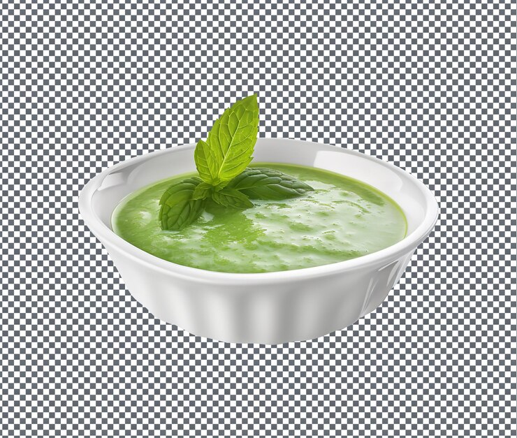 PSD salsa de menta deliciosa aislada sobre un fondo transparente
