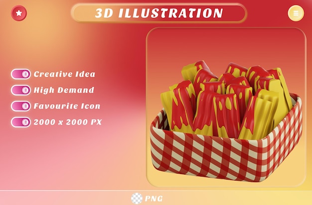 salsa de patata de renderizado 3d