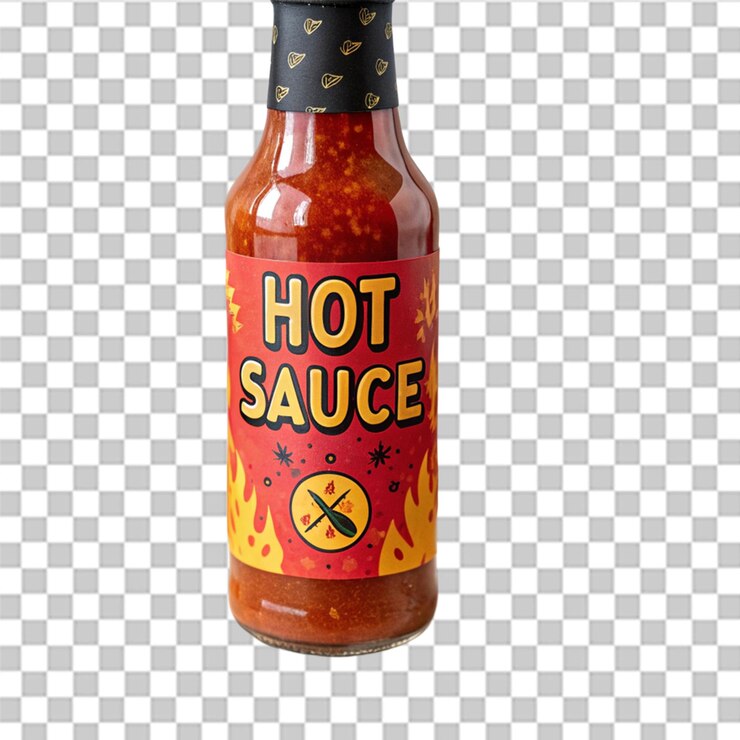 PSD salsa piccante che mostra un design piccante e audace per una cucina gustosa