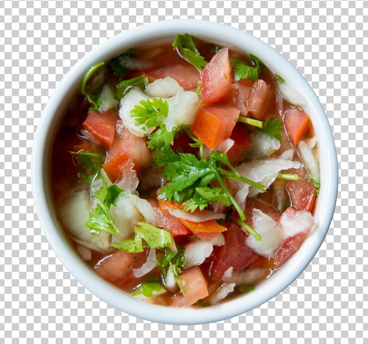 PSD salsa de pimienta picante en el cuenco blanco vista superior