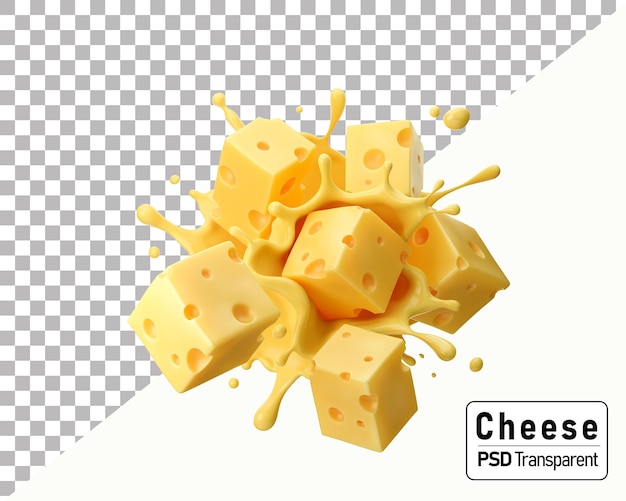 PSD salsa de queso salpicada en forma de corazón con queso cheddar