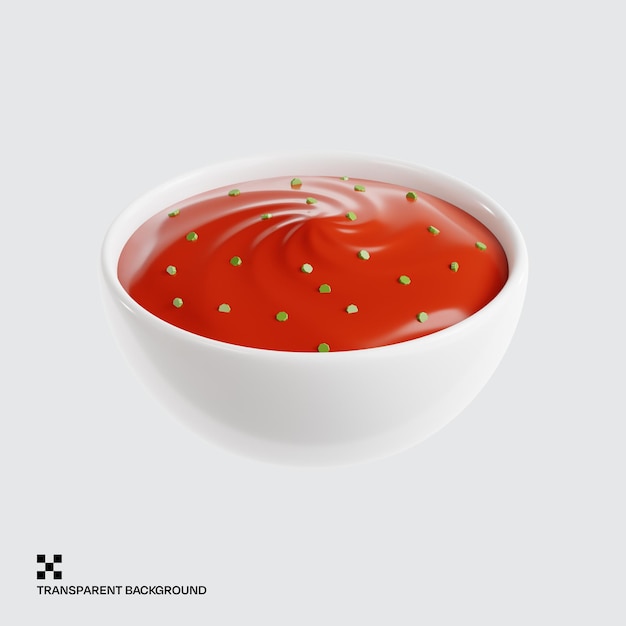 Salsa avec sauce rouge et garniture verte