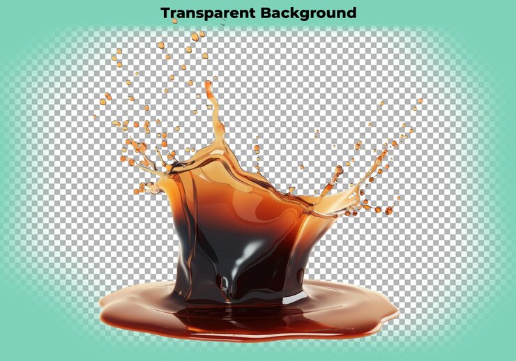 PSD salsa de soja salpicada aislada con fondo transparente recorte en png