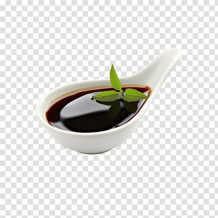 PSD salsa de soja sobre un fondo transparente