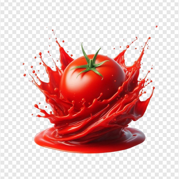 PSD salsa de tomate salpicaduras de ketchup aisladas en un fondo transparente