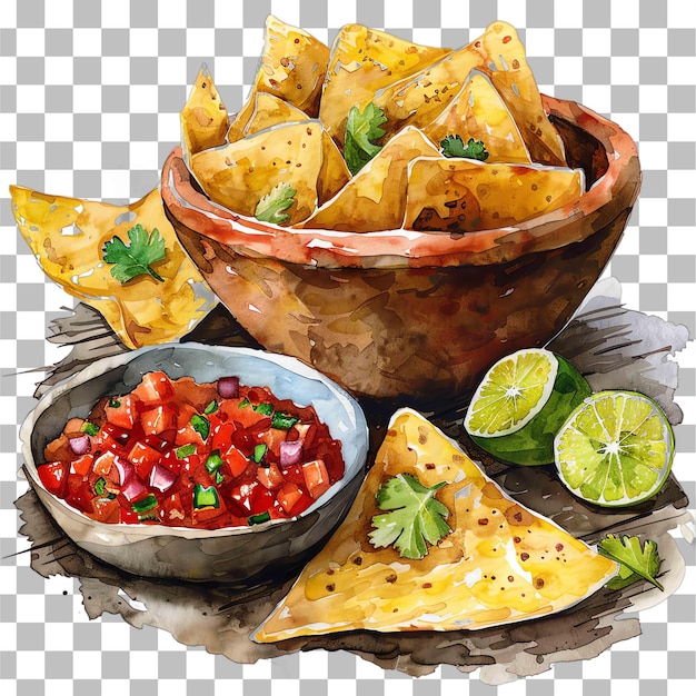 PSD salsa und tortilla chips mexikanisches thema