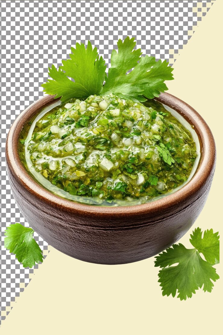 Salsa verde Fresco y picante genial para sumergirse o llover hiperrealista aislado blanco llano Tra