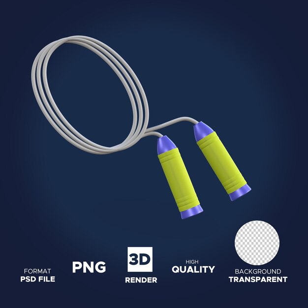 Saltar la cuerda icono 3D Rendering objeto aislado