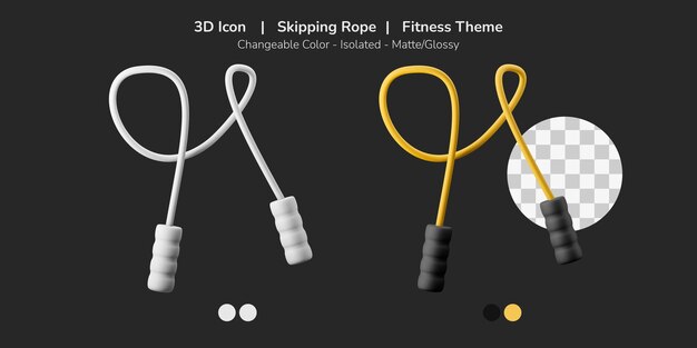 Salto aeróbico saltar la cuerda equipo de ejercicio icono 3d tema de fitness