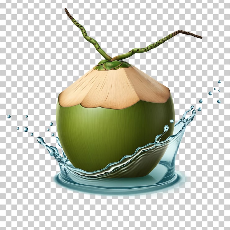 PSD un salto de agua de coco png aislado en un fondo transparente